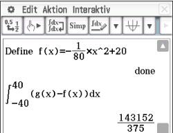 Mathematische Software zeigt eine Funktion und ein Integral.