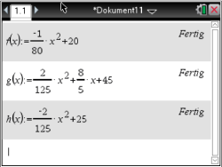 Mathematische Funktionen in einem Dokument, einschließlich A(x), g(x) und h(x) mit verschiedenen Ausdrücken.