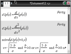 Mathematische Formeln zur Ableitung und Lösung von Gleichungen in einem Dokument.