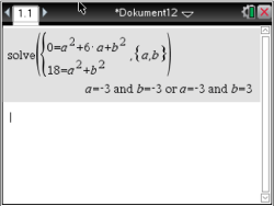 Mathematische Gleichungen und Lösungsansatz in einem Dokument.