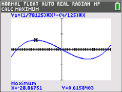 Graph einer mathematischen Funktion mit Achsen und Werten.