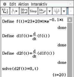 Mathematische Gleichungen und Ableitungen in einem Software-Interface.