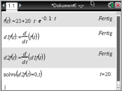 Mathematische Berechnungen und Ableitungen in einem Dokument. Ergebnisse und Gleichungen werden dargestellt.