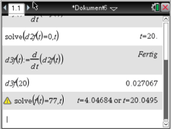 Mathematische Gleichungen und Lösungen in einem Software-Interface.