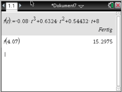 Mathematische Berechnung in einem Software-Dokument mit einer Funktion und einem Ergebnis.