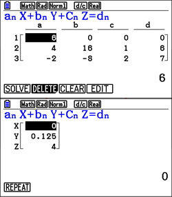 Mathematische Gleichungen und Berechnungen auf einem Taschenrechner-Display.