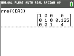 Screenshot einer mathematischen Berechnung mit einer Matrix und dem Befehl 