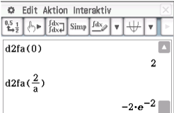 Mathematische Berechnungen in einer Software, mit Funktionen und Ergebnissen angezeigt.