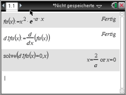 Mathematische Eingaben und Berechnungen in einer Softwareanwendung.