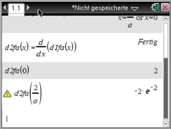 Mathematische Berechnungen und Ableitungen in einer Softwareanwendung.
