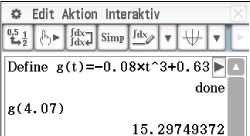 Mathematische Software zeigt die Definition einer Funktion und deren Berechnung an.