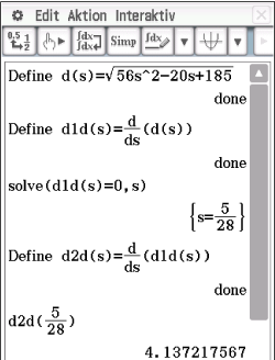 Mathematische Berechnungen in einer Software, einschließlich Ableitungen und Lösungen von Gleichungen.