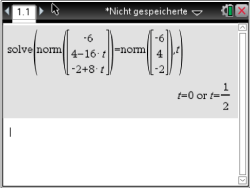 Mathematische Gleichung zur Lösung von Normen in einer Softwareanwendung.