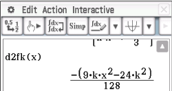Mathematische Formel in einem Software-Interface zur Ableitung und Berechnung.