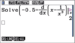 Mathematik-Software zeigt eine Gleichung zur Lösung einer Ableitung an.