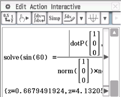 Mathematische Gleichung mit Funktionen und Lösungen in einem interaktiven Fenster.