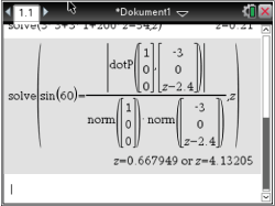 Mathematische Berechnungen und Gleichungen in einer Software-Oberfläche.