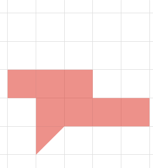 Ein Raster mit roten und schwarzen Quadraten, das ein geometrisches Muster darstellt.