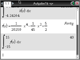 Mathematische Berechnungen in einer Software mit Integralen und Gleichungen.