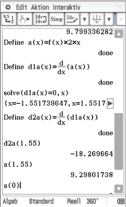 Mathematische Berechnungen und Definitionen in einer Softwareanwendung.