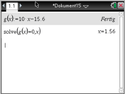Mathematische Gleichung und Lösung in einem Software-Dokument.