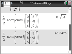 Mathematische Berechnungen in einem Dokument mit Ergebnissen und Gleichungen.