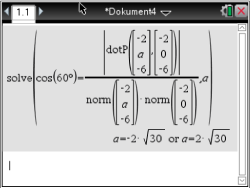 Mathematische Gleichung mit Vektoren und Kosinusfunktion auf einem Computerbildschirm.