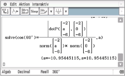 Mathematische Gleichungen und Funktionen in einer Software-Oberfläche zur Lösung von Problemen.